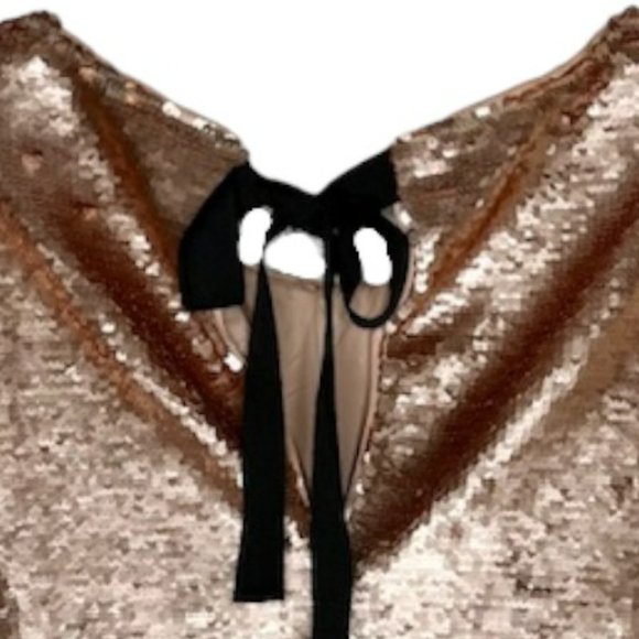 Peyton & Parker Cropped Sequined Cropped Top - Rose Gold - L - Picture 8 of 10